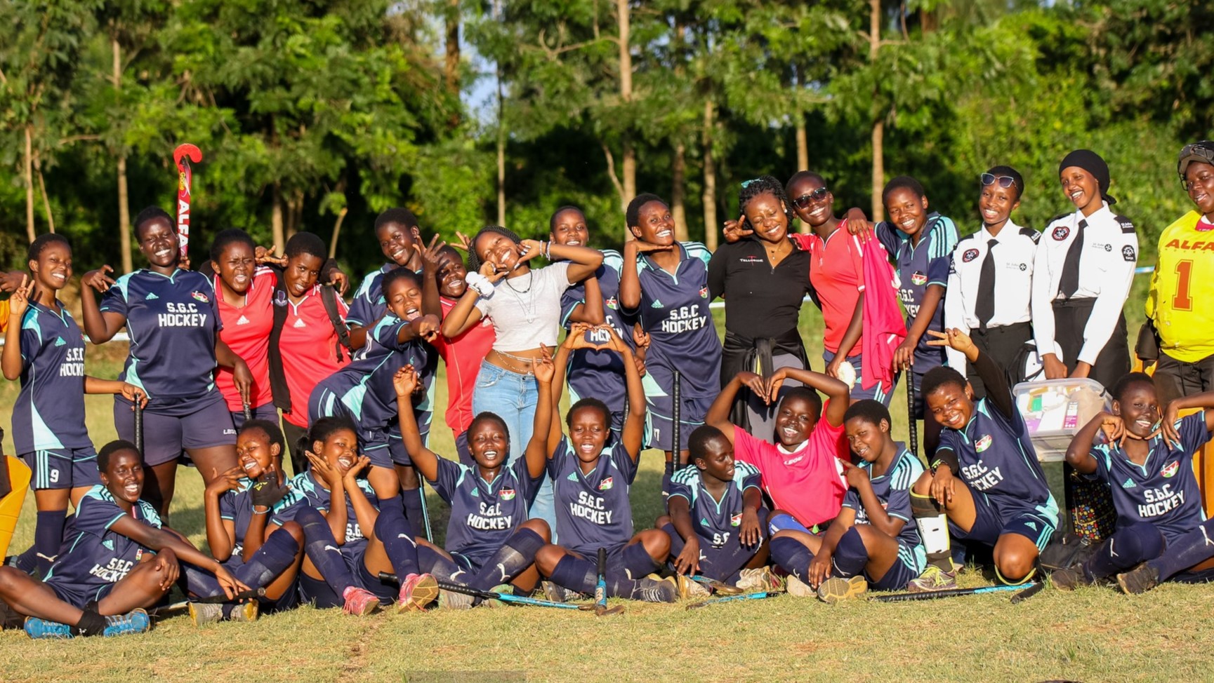 Photo: Starehe Girls pose for a group photo after their win against Lang'ata Barracks